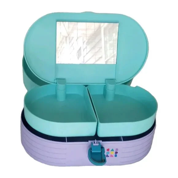 Vintage Caboodles Makeup Organizer Storage Case 2615 Purple & Teal Large - Picture 3 of 9